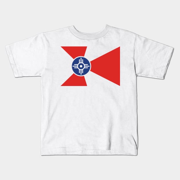 Wichita City Flag White, Red, Blue Kids T-Shirt by Culture-Factory